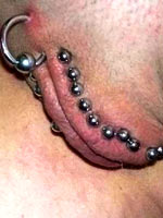 Pussy pierced with rings
